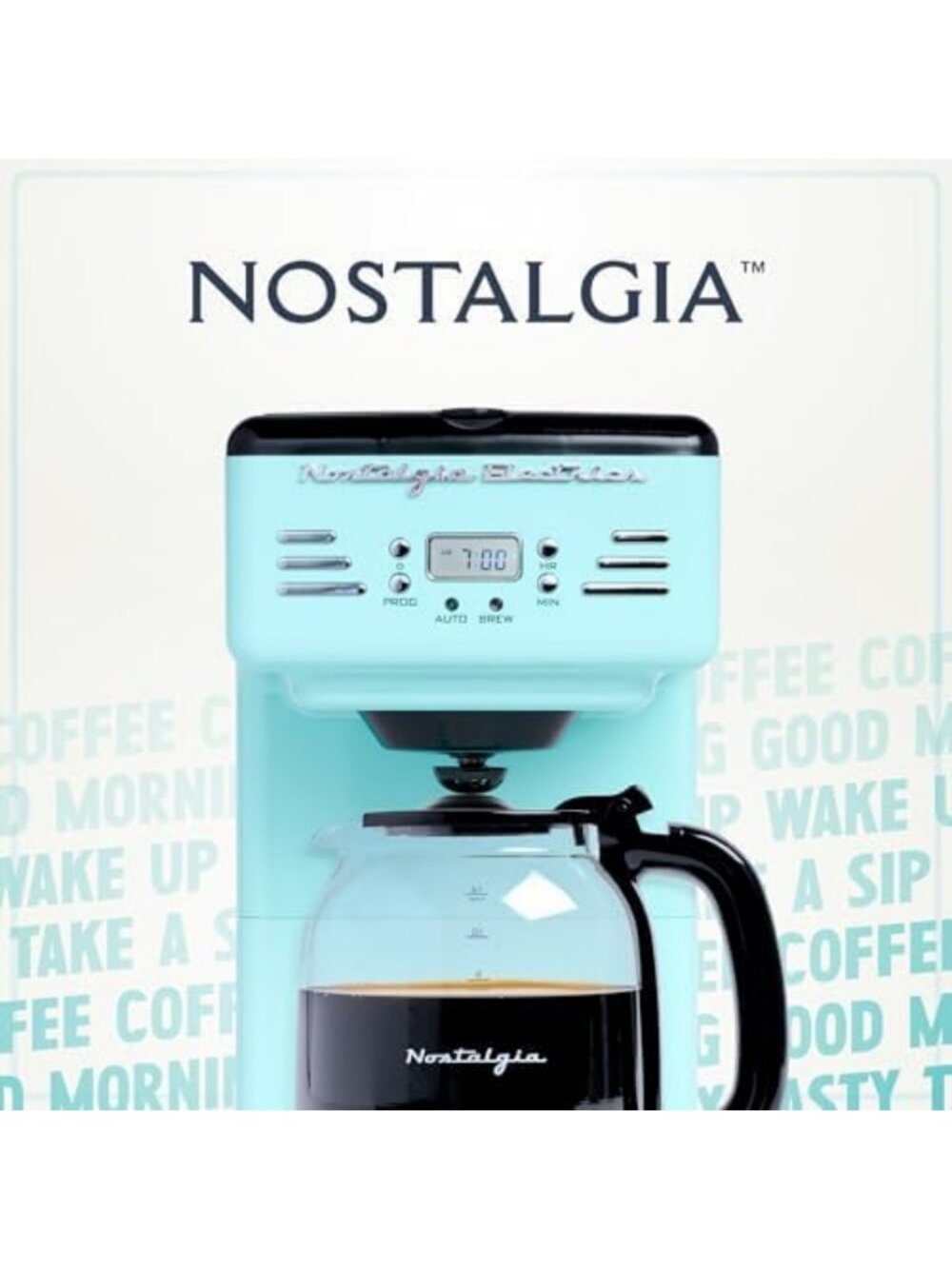 Retro 12-Cup Programmable Coffee Maker with LED Display, Auto Shut-Off & Keep - Picture 6 of 7
